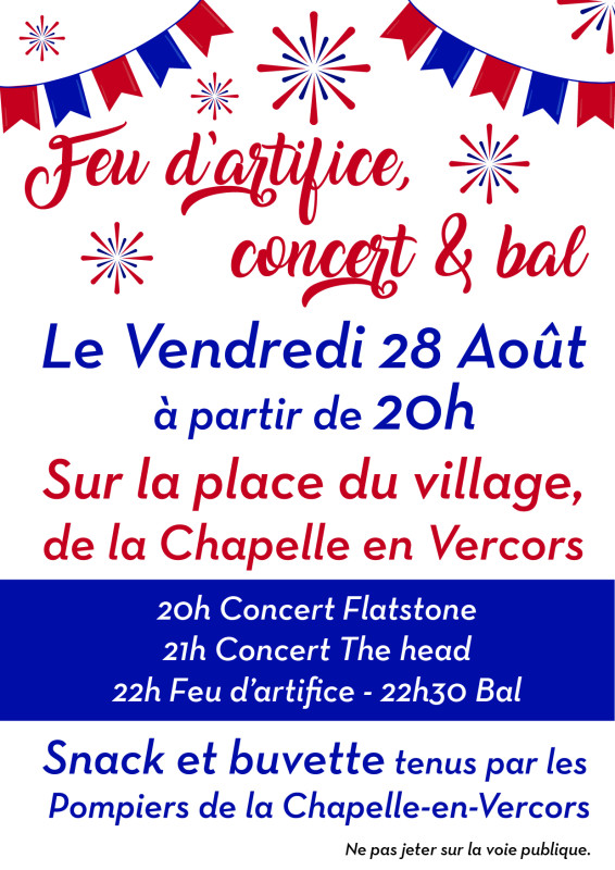 Feu d'artifice, concert & bal à La Chapelle-en-Vercors