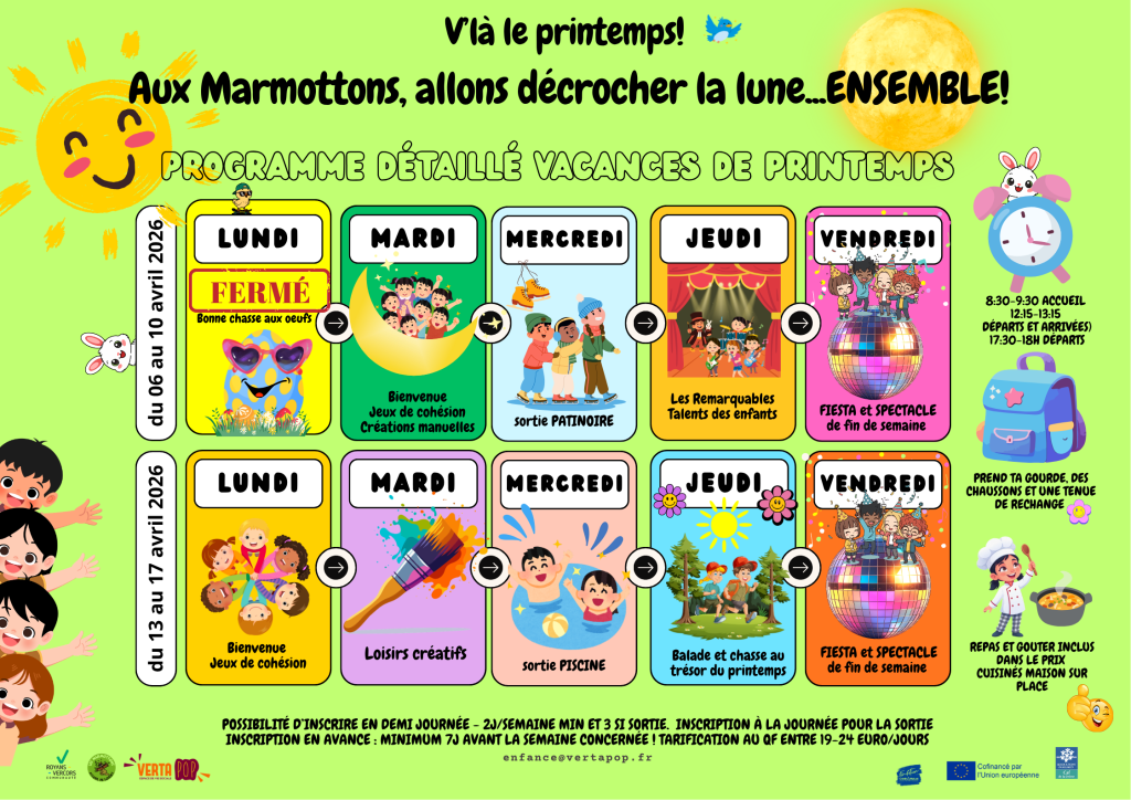 PROGRAMME LES MARMOTTONS printenmps 2026