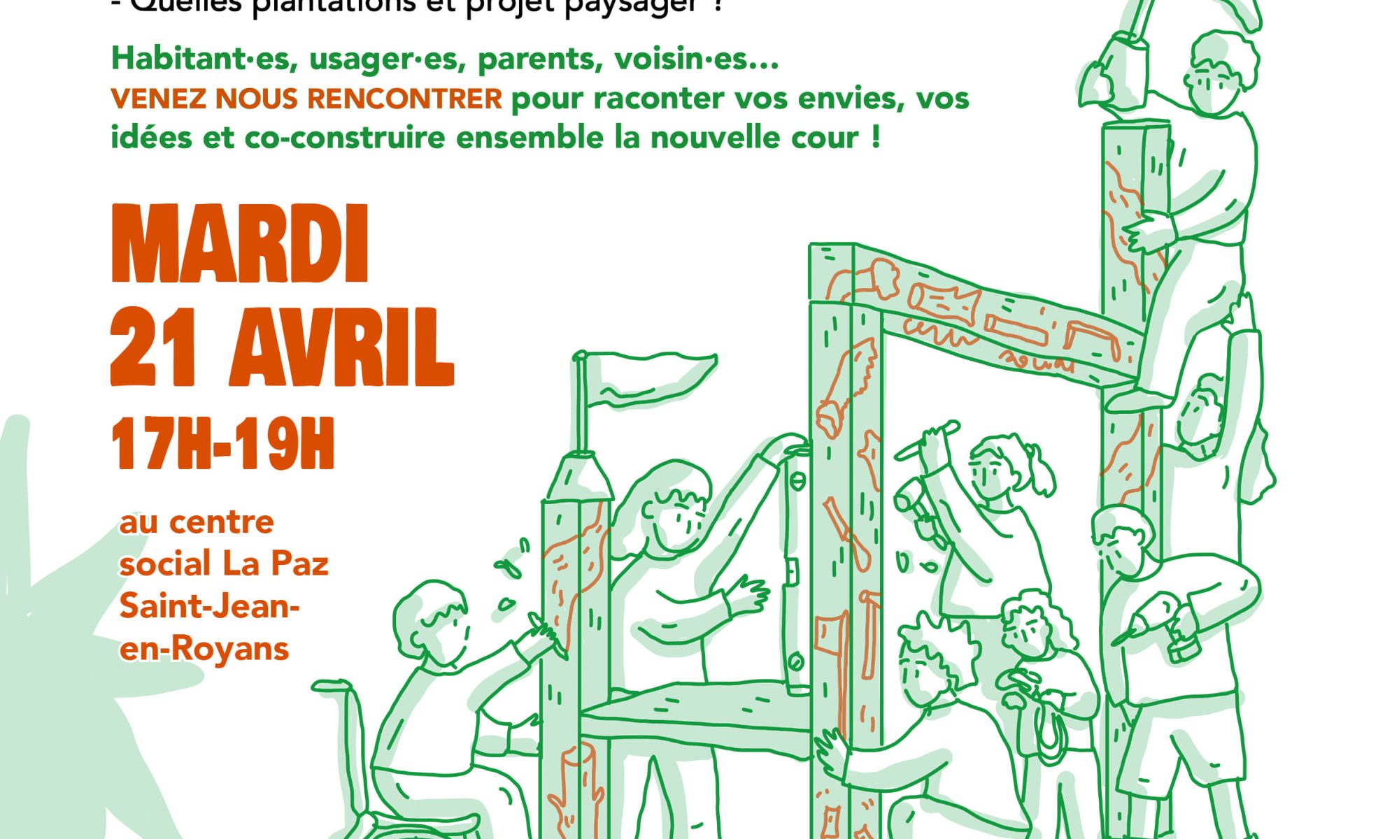 affiche Transformation de la cour du Centre Social La Paz